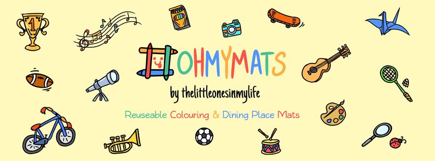 TOP SELLER - #ohmymats Reusable Colouring & Dining Place Mats